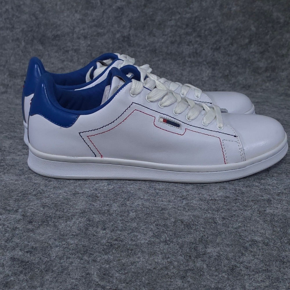 Tommy Hilfiger Suzane 2 Womens White‎ Blue Leather Sneakers Shoes 9M